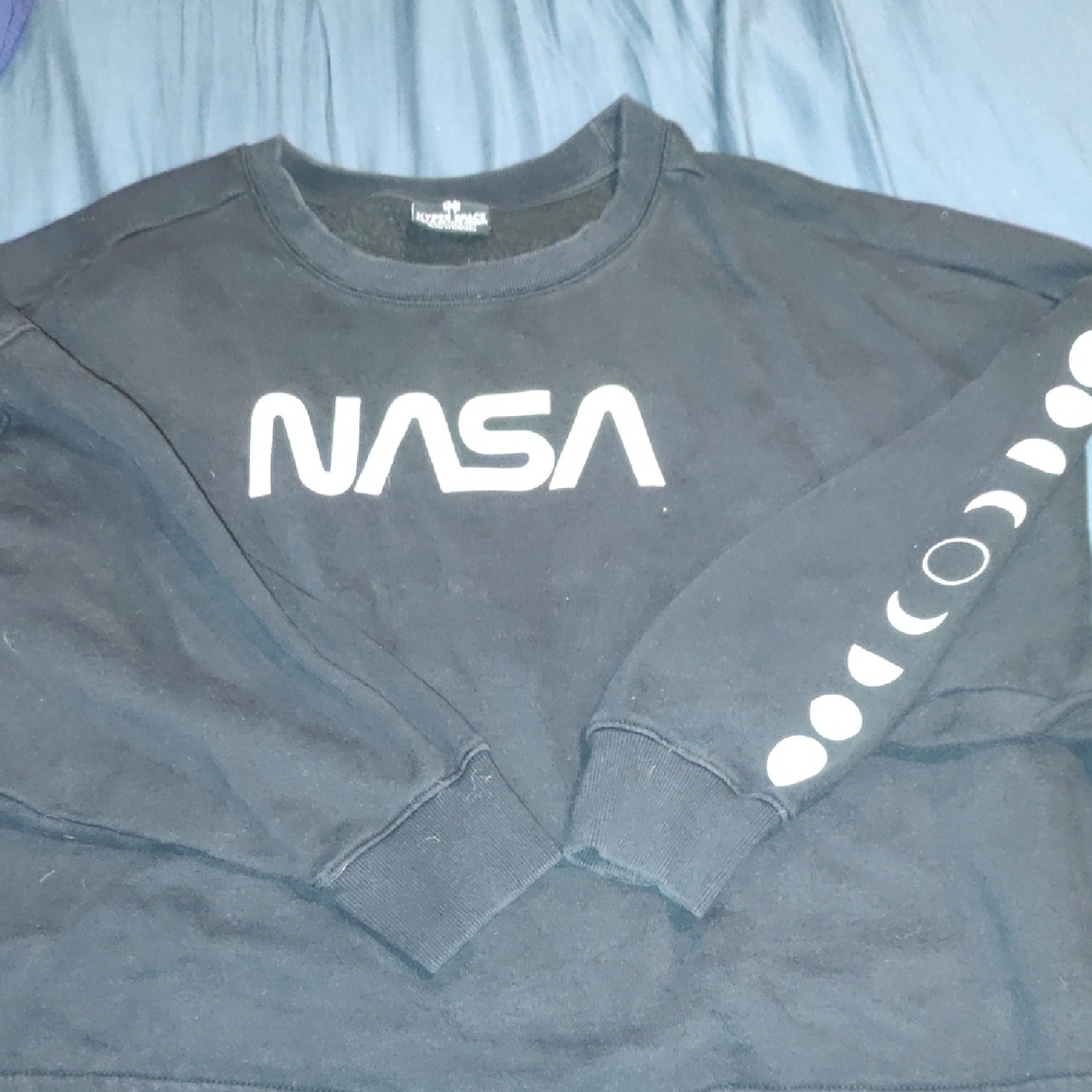 NASA Black Crewneck Sweater